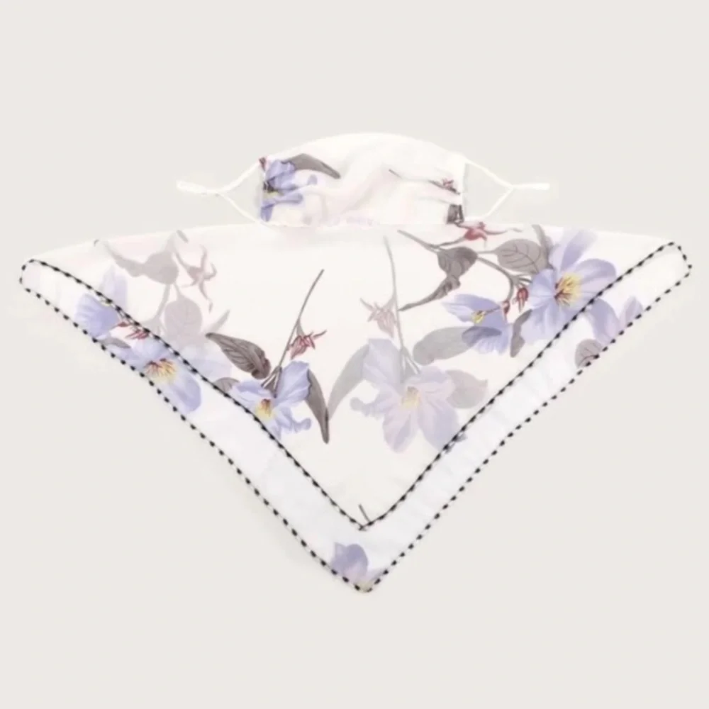 Gorgeous Floral Facemask & Scarf Adjustable Ear Strips 4 A Comfortable Fit